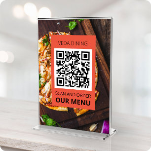 Carte de code QR de commande du menu d'analyse de 