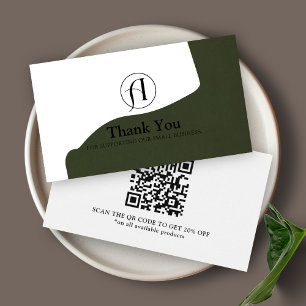 Carte de code QR d'entreprise Merci pour la réduct