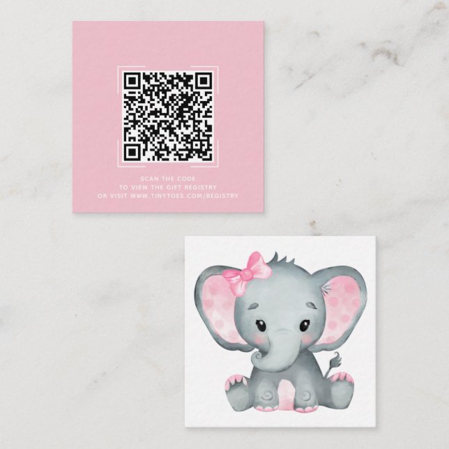 Carte de code QR du Registre des Baby showers d'él (Devant / Derrière)