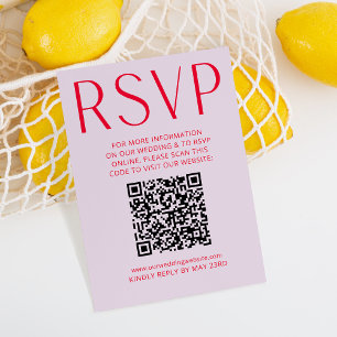 Carte de code QR en ligne RSVP simple violet et ro