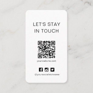 Carte de code QR simple en noir et blanc sur les m