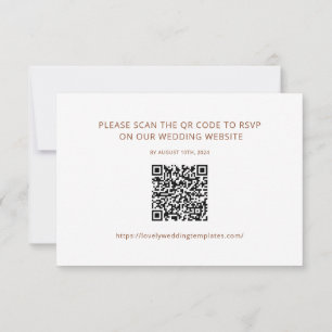 Carte de code RSVP QR minimaliste de mariage en te
