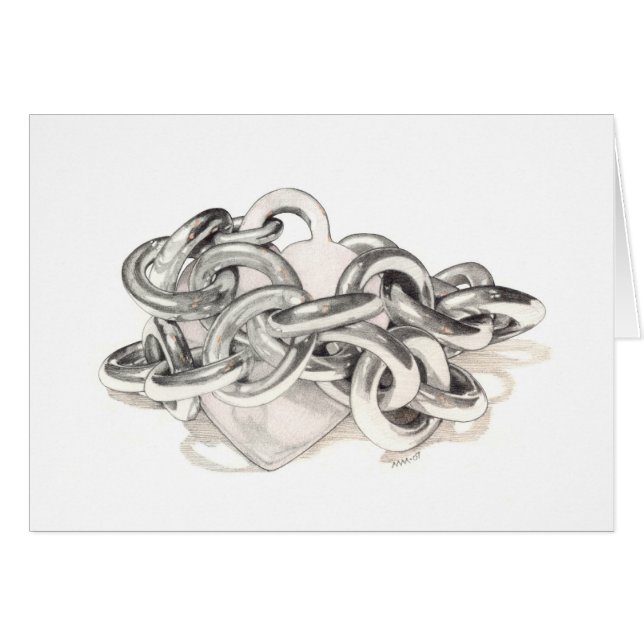 Carte de coeur chaînée (Devant horizontal)