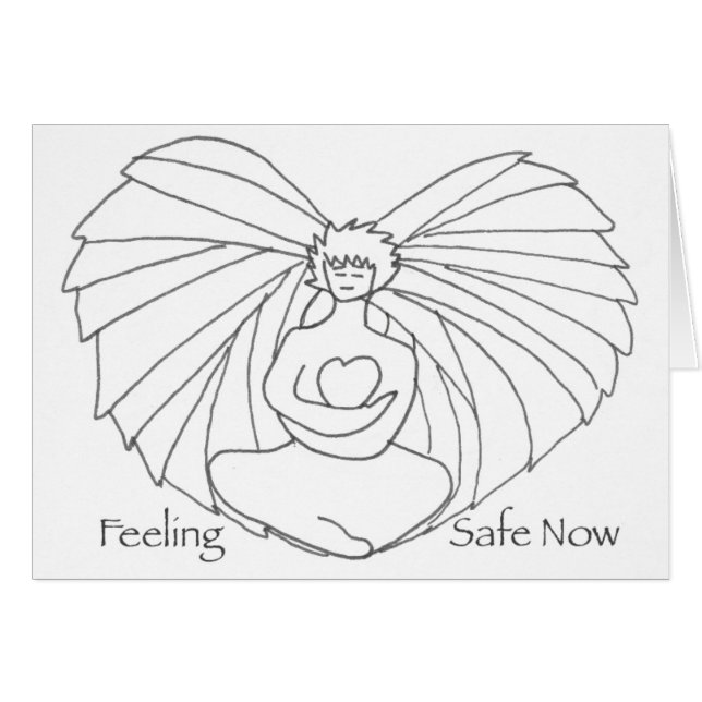 Carte de coeur d'ange (Devant horizontal)