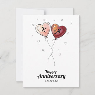 Carte de cœur d'anniversaire personnalisée pour co