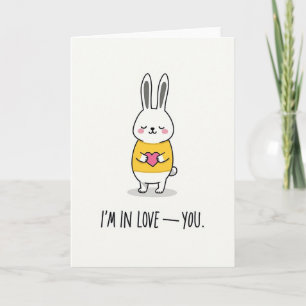 Carte de cœur Lapin Je t'aime