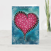 Carte de cœur rose bleu noir mignonne 