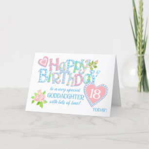Carte de coeur Rose pour le 18e anniversaire de Go