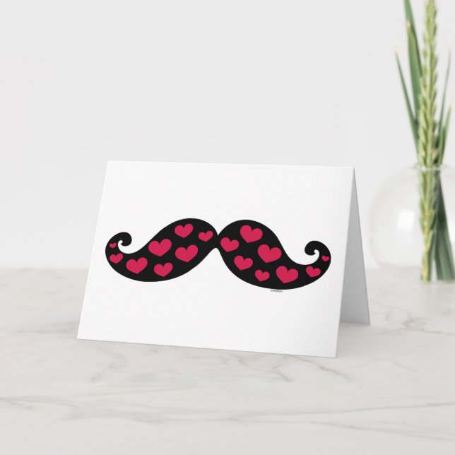 Carte de coeurs de moustache (Devant)