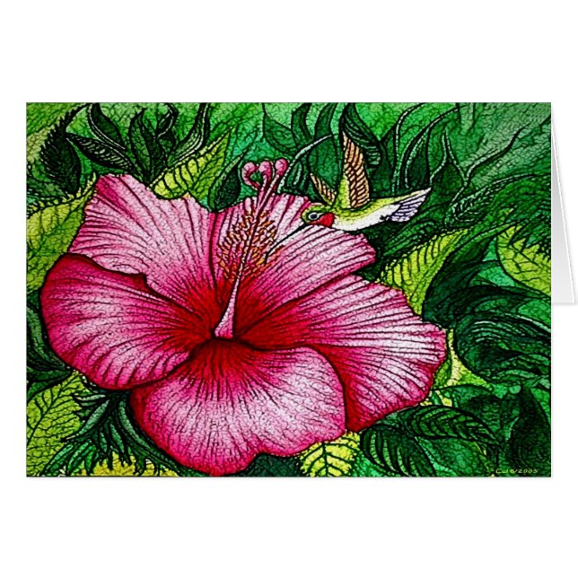 Carte de colibri de ketmie (Devant horizontal)