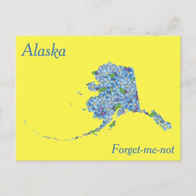 Carte de collage des fleurs de l'État de l'Alaska (Devant)