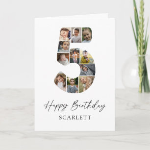 Carte de collage photo d'anniversaire minimaliste 