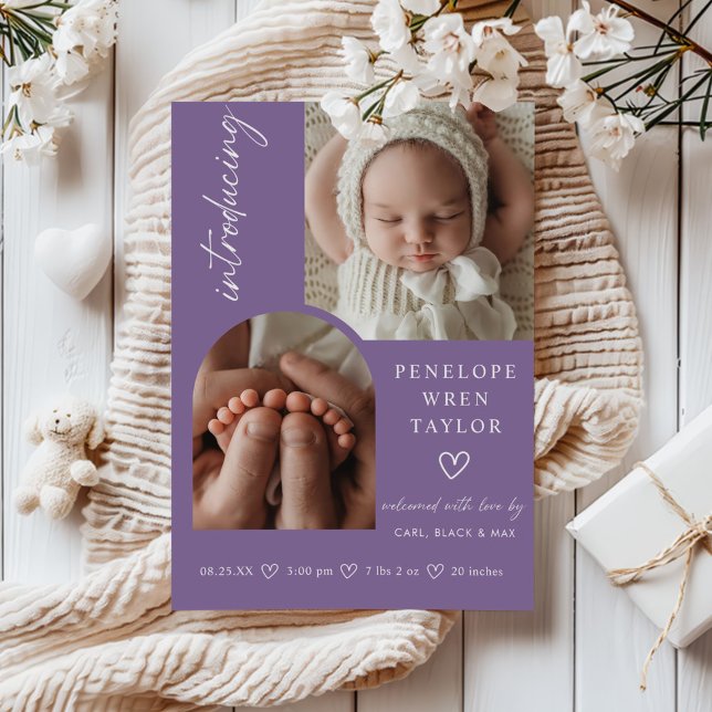 Carte de collage photo de Faire-part de naissance  (Créateur téléchargé)