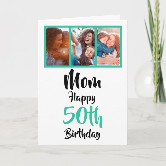 Carte de collage photo de maman 50e anniversaire m (Devant)
