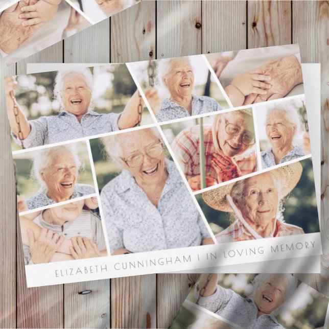 Carte de collage photo Memorial Modern Simple Chic (Créateur téléchargé)