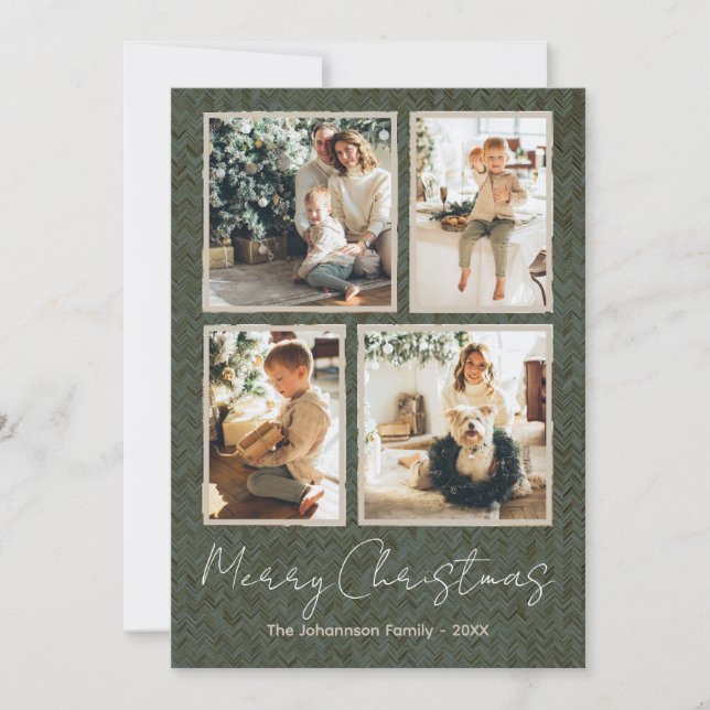 Carte de collage photo moderne Joyeux Noël Quatre (Devant)