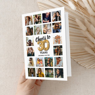 Carte de collage photo pour le 30e anniversaire