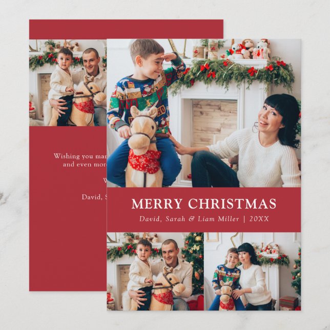 Carte de collage photo Red Joyer Christmas (Devant / Derrière)