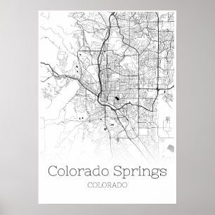 Carte de Colorado Springs - le Colorado - affiche