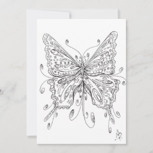 Carte de coloration pour papillon éthérée fantasti