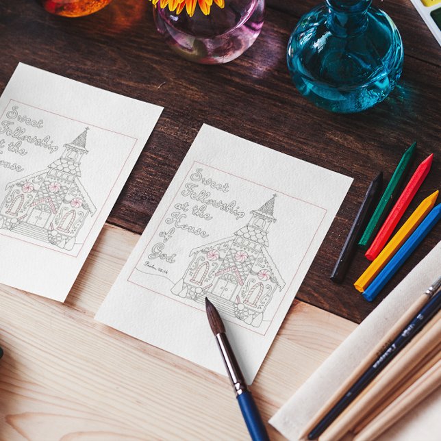 Carte de coloriage de l'église de pain d'épices de (Créateur téléchargé)