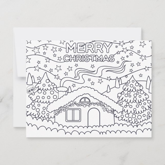Carte de coloriage Festive Christmas kids (Devant)