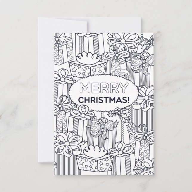 Carte de coloriage Festive Christmas kids (Devant)