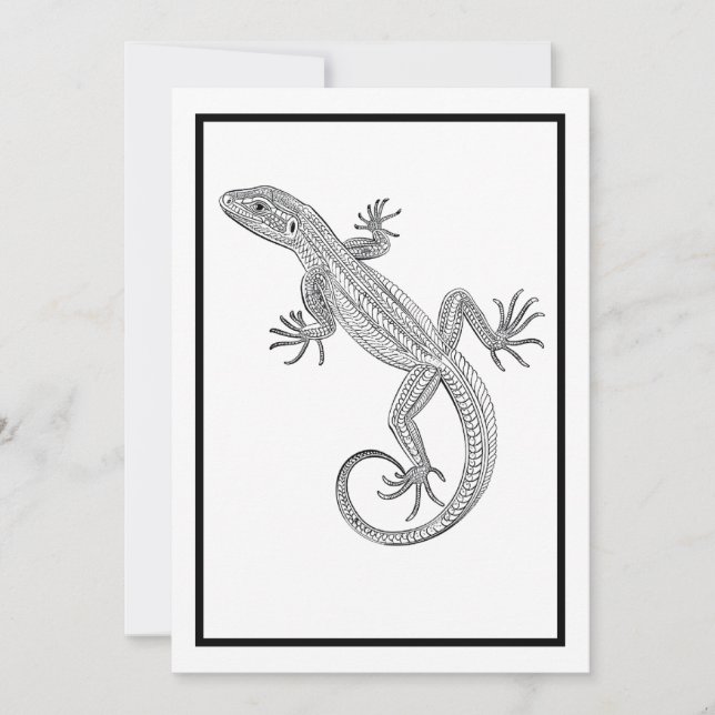 Carte de coloriage Lizard, Carte d'amitié (Devant)