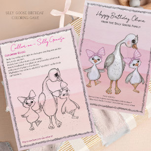 Carte de coloriage pour anniversaire de Silly Goos