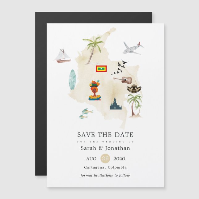 Carte de Columbia Cartagena Destination Wedding (Devant / Derrière)