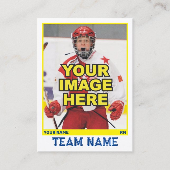 Carte de commerce collectif de hockey | jaune (Devant)
