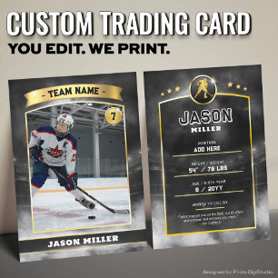 Carte de commerce de hockey sur glace personnalisé