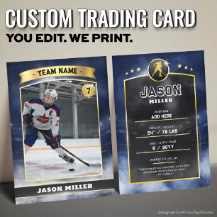 Carte de commerce de hockey sur glace personnalisé