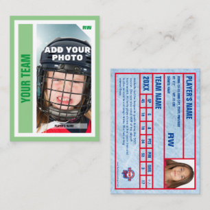 Carte de commerce de hockey sur mesure - Sage - Aj