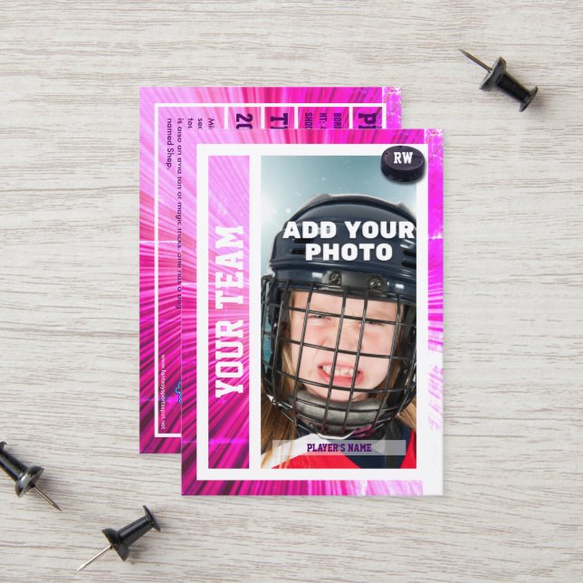Carte de commerce du joueur de hockey Souvenir | R (Devant/Arrière en situation)