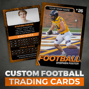 Carte de commerce Orange & Black Football Joueur P