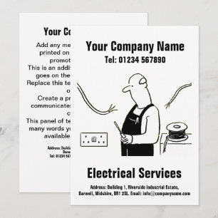 Carte de conception de dessin animé de services él