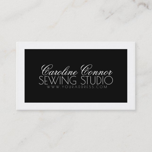 Carte de conception en noir et blanc de Sewing Stu (Devant)