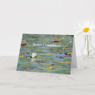 Carte de condoléances aquarelle Fleur de lac Nymph