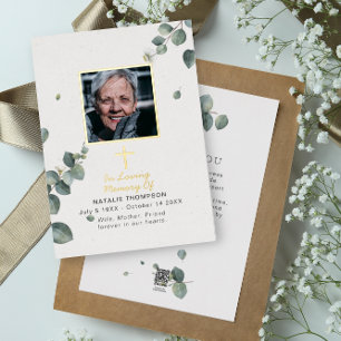 Carte de condoléances avec photo de funérailles en