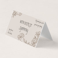 Carte de condoléances élégante à fleurs marron pli