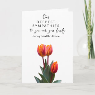 Carte de condoléances élégante aux tulipes   Avec 