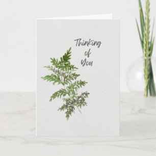 Carte de condoléances – Fougère verte aquarelle Av