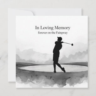 Carte de condoléances Golf Noir et Blanc Golf Déso