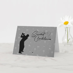 Carte de condoléances Golf Noir et Blanc Golf Déso