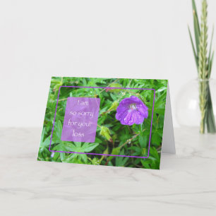 Carte de condoléances horizontale Fleur Violette