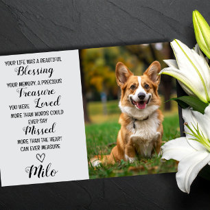 Carte de condoléances personnalisée avec photo de
