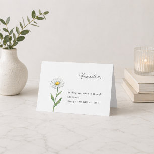 Carte de condoléances personnalisée Fleur de margu