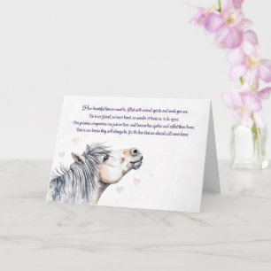 Carte de condoléances pour cheval avec poème
