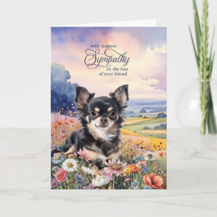 Carte de condoléances pour chien Chihuahua noir da